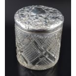 SILVER MOUNTED VANITY CRYSTAL JAR