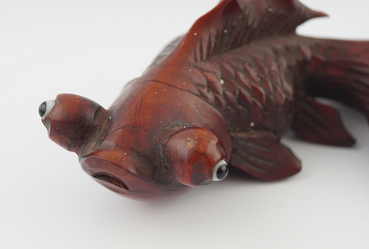 CHINESE QING BRONZE GOLDFISH SCULPTURE - Image 3 of 6