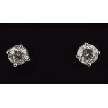 18 CT WHITE GOLD DIAMOND .98 CT STUD EARRINGS