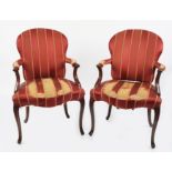 PAIR OF 18TH-CENTURY HEPPLEWHITE MAHOGANY ELBOW CHAIRS