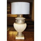 PAIR DESIGNER VASE STEMMED TABLE LAMPS