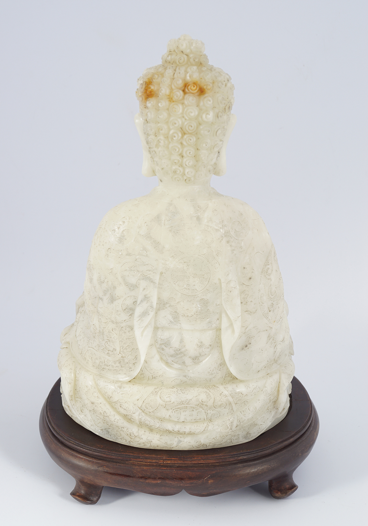 CHINESE QING ALABASTER BUDDHA - Image 4 of 4