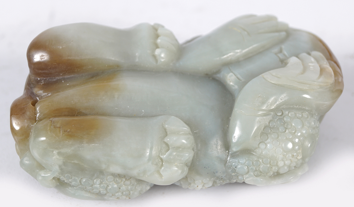 CHINESE CELADON JADE FOO DOG - Image 5 of 5