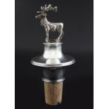 STERLING SILVER STAG MOUNTED BOTTLE STOPPER