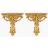 PAIR OF CARVED GILTWOOD WALL MOUNTED BRACKETS