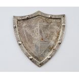 SILVER ARMORIAL MARRIAGE SHIELD