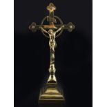 19TH CENTURY BRASS CRUCIFIX