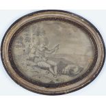 GEORGE III OVAL PRINT WORK PICTURE