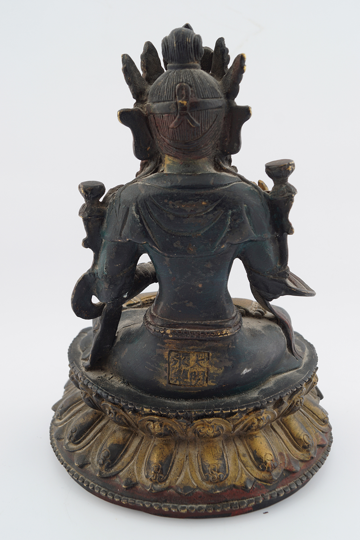 CHINESE QING PERIOD BRONZE BUDDHA - Image 4 of 6