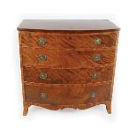 GEORGE III PERIOD MAHOGANY BOW FRONT CHEST