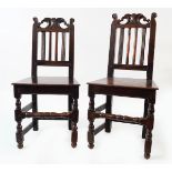 PAIR OF 18TH-CENTURY OAK PROVINCIAL HALL CHAIRS