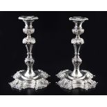 PAIR OF IRISH SILVER CANDLESTICKS