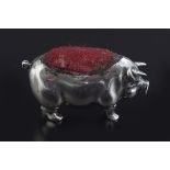 STERLING SILVER PIG PIN CUSHION