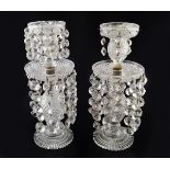PAIR OF REGENCY GLASS CANDLE EPERGNE