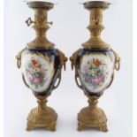 PAIR OF 19TH-CENTURY SEVRES & ORMOLU LAMP BASES