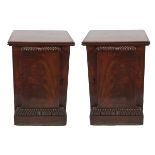 PAIR WILLIAM IV PERIOD MAHOGANY BEDSIDE PEDESTALS