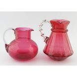 TWO 19TH-CENTURY RUBY GLASS JUGS