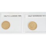 2 HALF GOLD SOVEREIGNS