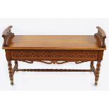 NINETEENTH-CENTURY WALNUT HALL SEAT