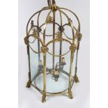 NINETEENTH-CENTURY BRASS HALL LANTERN