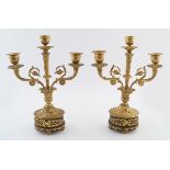 PAIR OF 19TH-CENTURY ORMOLU CANDELABRAS