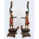 PAIR OF EARLY 19TH-CENTURY VENETIAN BLACKAMOOR FIGURES