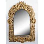 18TH CENTURY ITALIAN CARVED GILTWOOD MIRROR