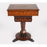 19TH-CENTURY KILLARNEY ARBUTUS & MARQUETRY TABLE