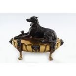 FRENCH EMPIRE PERIOD ORMOLU AND BRONZE PEN AND INK STAND