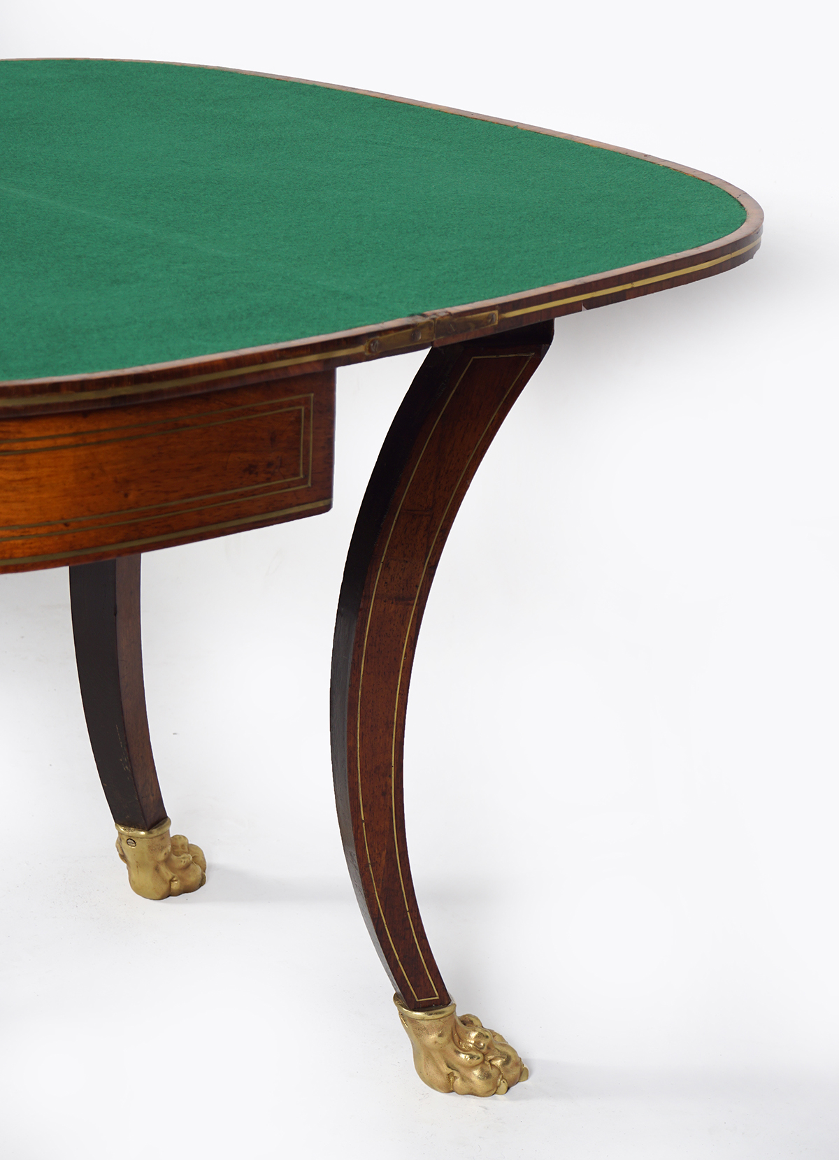 REGENCY PERIOD ROSEWOOD AND BRASS INLAID GAMES TABLE - Image 8 of 8