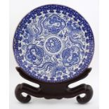 CHINESE QING BLUE AND WHITE CHARGER