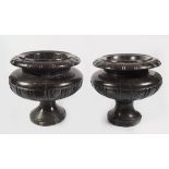 PAIR 19TH CENTURY GREEN MARBLE URNS