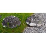 PAIR OF GEORGIAN LIMESTONE PIER CAPS