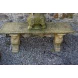 MOULDED STONE GARDEN BENCH