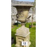 PAIR OF LARGE ITALIANATE CLASSICAL URNS