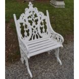 PAIR OF CAST IRON GOTHIC ARCHED CHAIRS