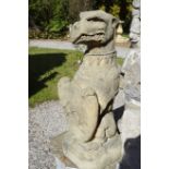 PAIR OF ARMORIAL MOULDED STONE GARGOYLES