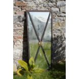 PAIR OF METAL FRAMED MIRRORS