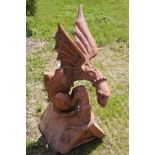 LARGE TERRACOTTA ROOF MOUNTED GARGOYLE