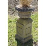 PAIR OF EARLY 20TH-CENTURY MOULDED STONE URNS