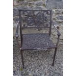 SET OF FOUR METAL PATIO ARMCHAIRS