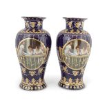 PAIR OF ROYAL LIMOGES PARCEL GILT VASES