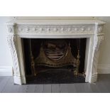 LOUIS XVI STYLE WHITE MARBLE CHIMNEY PIECE