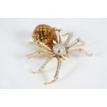 18CT YELLOW GOLD 21CTS CITRINE SPIDER BROOCH
