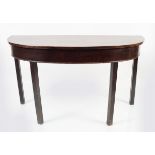 GEORGE III MAHOGANY DEMI-LUNE SIDE TABLE