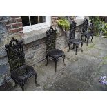 SET OF FOUR VICTORIAN PATIO CHAIRS