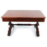 WILLIAM IV PERIOD MAHOGANY LIBRARY TABLE