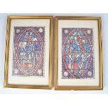 PAIR OF STAINED GLASS STUDIES