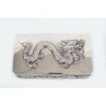 SILVER CHINESE DRAGON SNUFF BOX