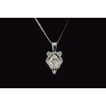 ANTIQUE 18CT WHITE GOLD DIAMOND 1.12 CT. PENDANT